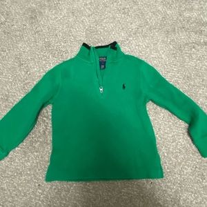 Boy Green polo Ralph Lauren half zip sweater size 4